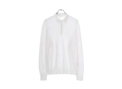 COMOLI Ladies Cotton Knit Polo "White"