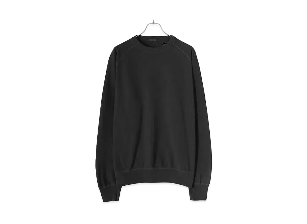 COMOLI Product Dyed Fleece Crew Neck "Ink Black"