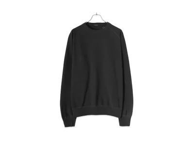 COMOLI Product Dyed Fleece Crew Neck "Ink Black"