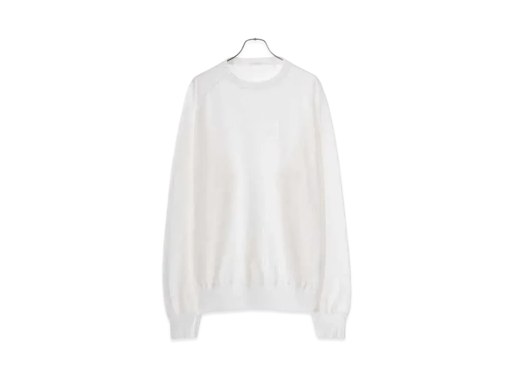 COMOLI Product Dyed Fleece Crew Neck "White"
