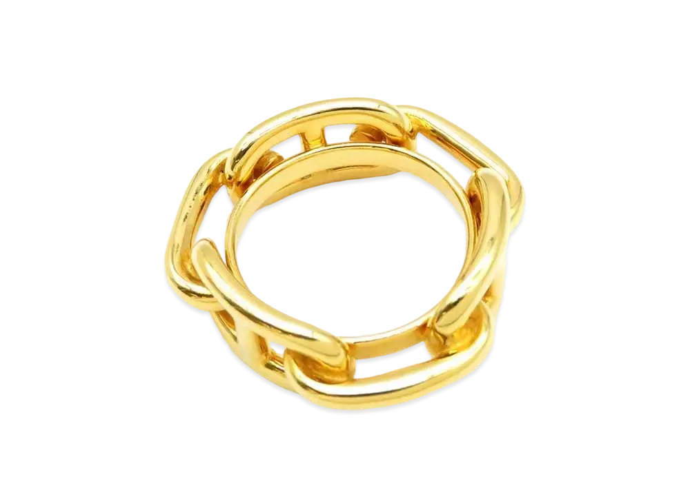 Hermes Scarf Ring Regate Gold Plated "Gold"