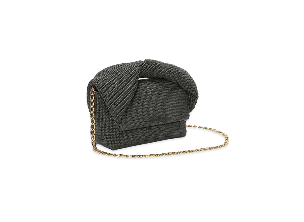 JW ANDERSON Medium Twister Raffia Top-Handle Bag "Khaki"