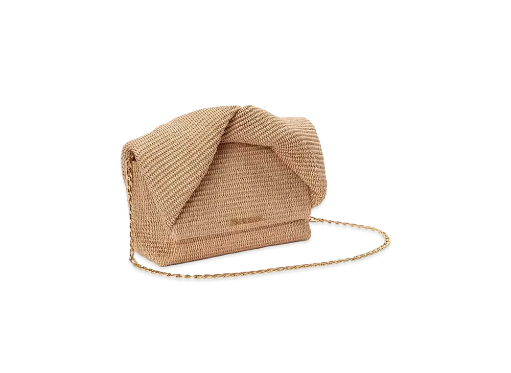 JW ANDERSON Large Twister Raffia Top-Handle Bag "Natural"