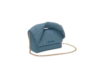 JW ANDERSON Large Twister Raffia Top-Handle Bag "Powder Blue"