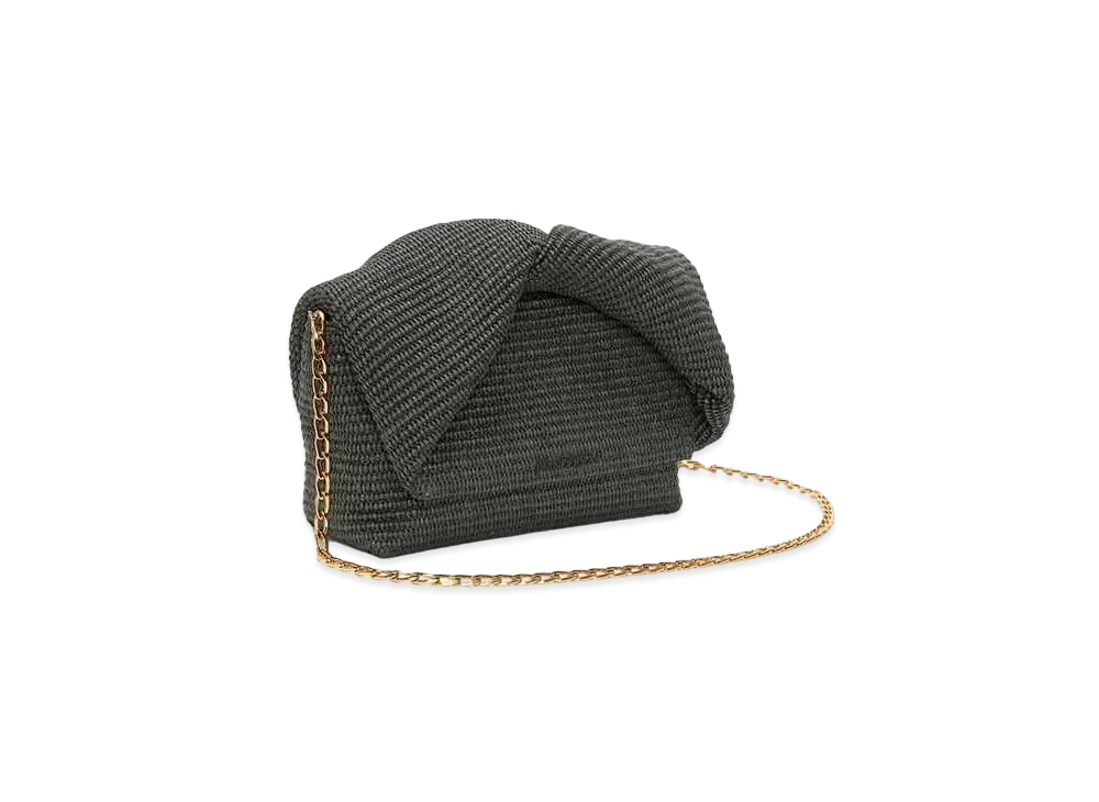JW ANDERSON Large Twister Raffia Top-Handle Bag "Khaki"