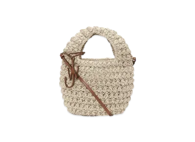 JW ANDERSON Popcorn Basket Crossbody Bag "Off White"