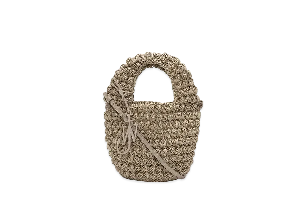 JW ANDERSON Popcorn Basket Crossbody Bag "Grey"