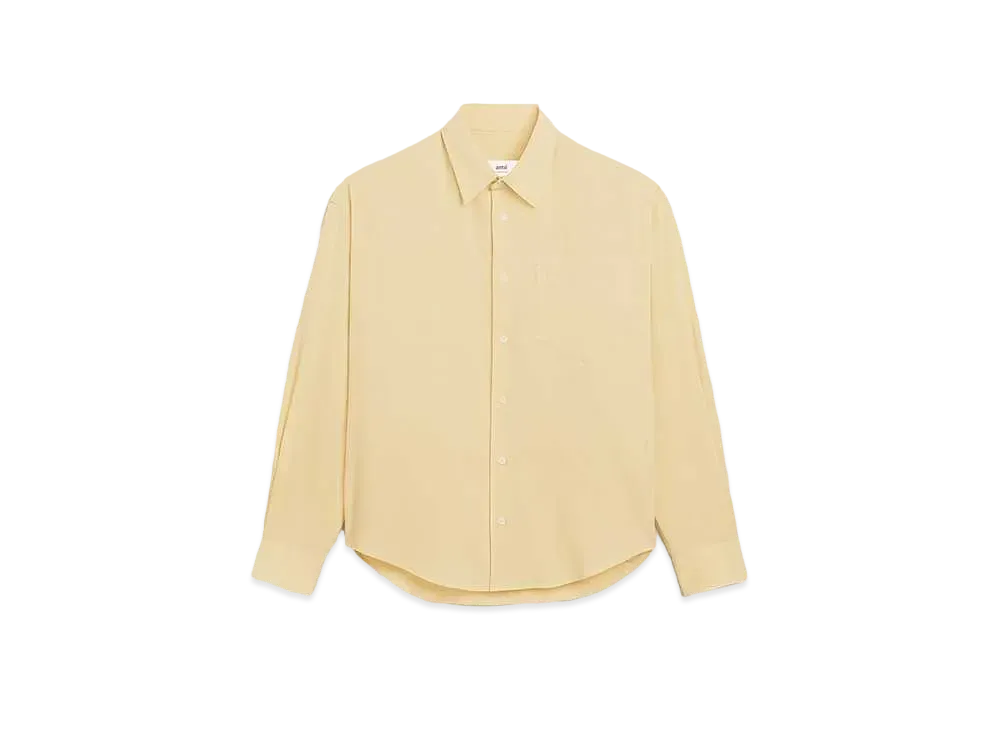 AMI PARIS Cotton Crepe AMI DE COEUR Boxy Fit Shirt "Cream"