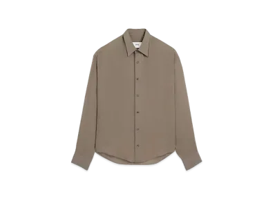 AMI PARIS Viscose Crepe Boxy Fit Shirt "Light Tope"