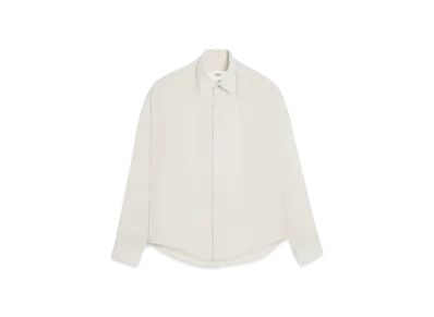 AMI PARIS Viscose Crepe Boxy Fit Shirt "Chalk "