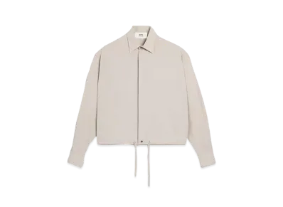 AMI PARIS Cotton Crepe Draw String Waist Shirt "Light Beige"