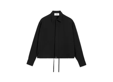 AMI PARIS Cotton Crepe Draw String Waist Shirt "Black"