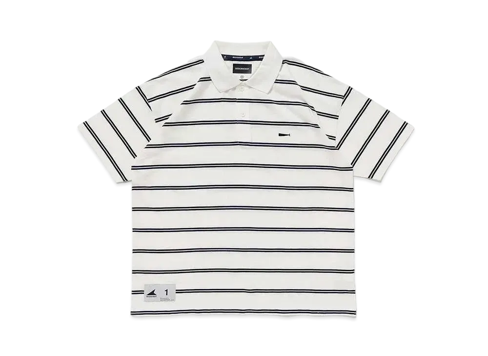 DESCENDANT Cachalot Stripe Polo SS "Navy"