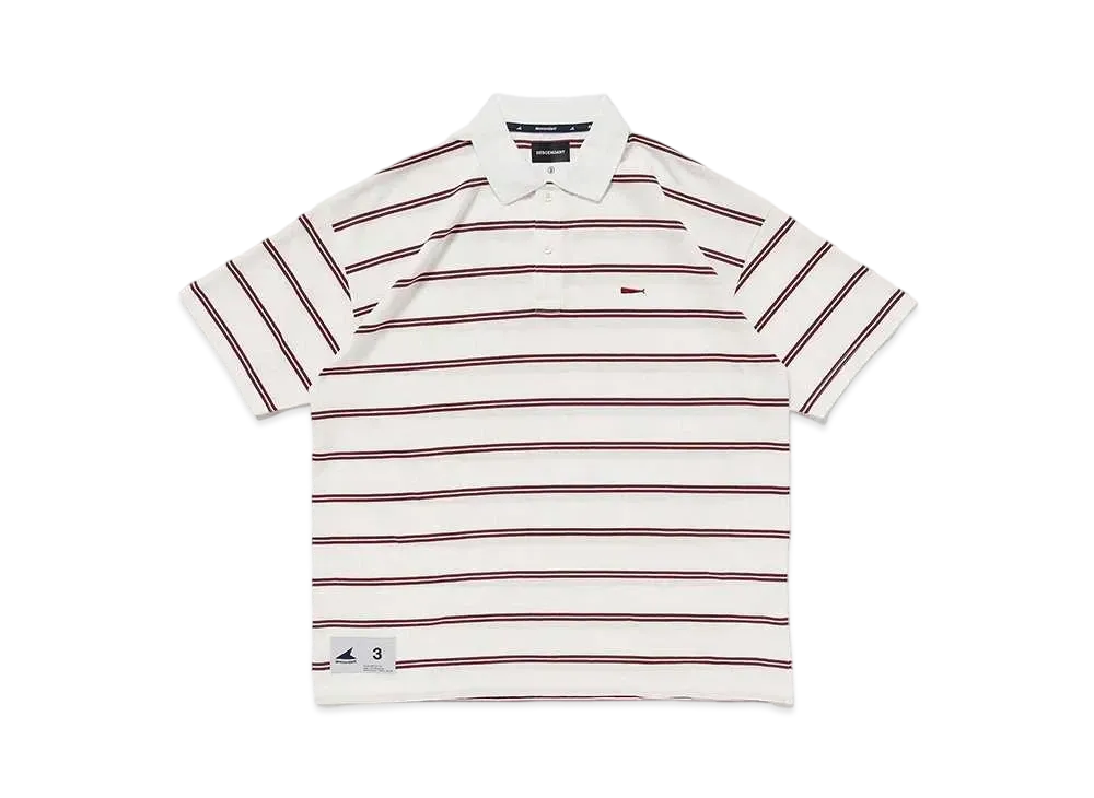 DESCENDANT Cachalot Stripe Polo SS "Burgundy"