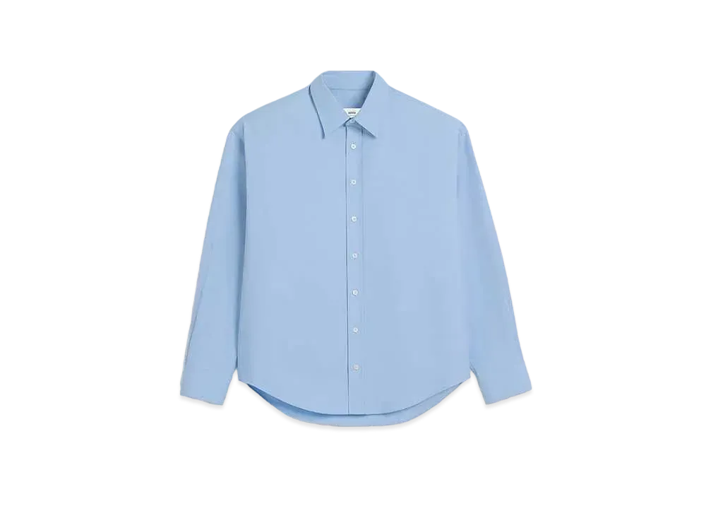 AMI PARIS Cotton Oxford AMI DE COEUR Shirt "Cashmere Blue "