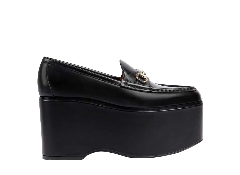 GUCCI Women's Horsebit Platform Loafer "Black"