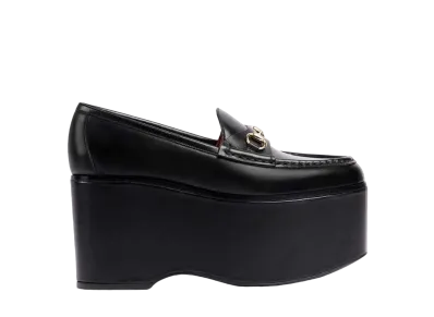 GUCCI Women's Horsebit Platform Loafer "Black"