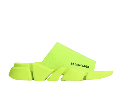 BALENCIAGA Speed 2.0 Recycled Knit Slide Sandal "Neon Yellow"