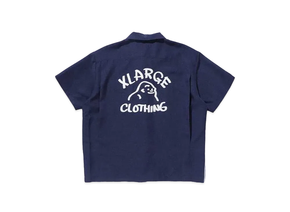 XLARGE DRAWING OG S/S WORK SHIRT "NAVY"