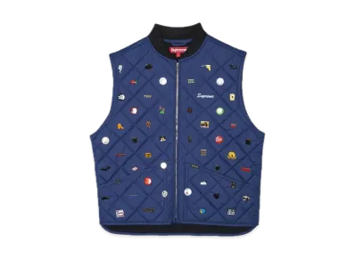 Supreme Pins Quilted Work Vest "Navy"