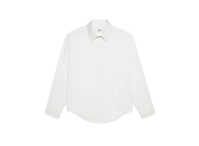 AMI PARIS Cotton Poplin Boxy Fit Shirt "White"