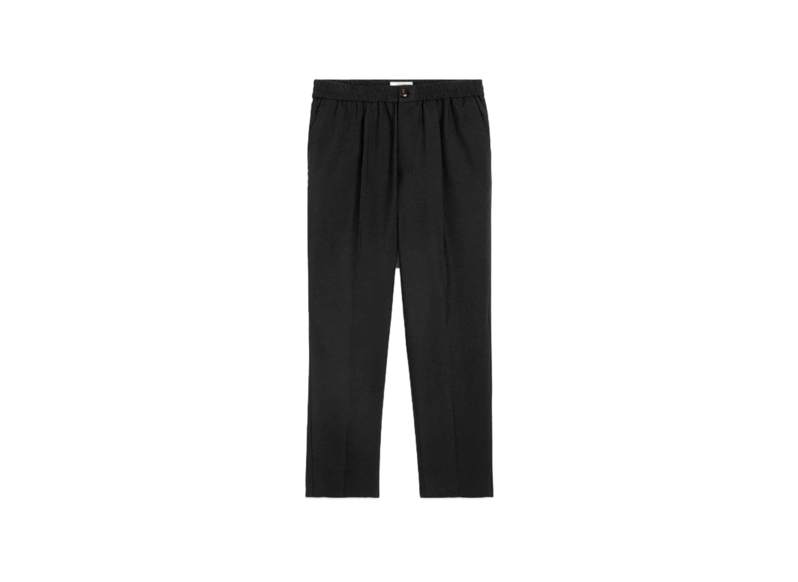 AMI PARIS Wool Canvas Elastic Waist Pants "Black"