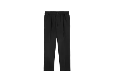 AMI PARIS Wool Canvas Elastic Waist Pants "Black"