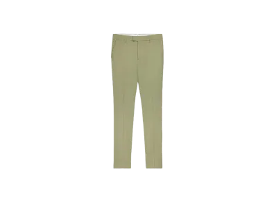 AMI PARIS Wool Blend Twill Cigarette Fit Pants "Olive"