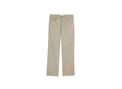 AMI PARIS Compact Cotton Satin Straight Fit Pants "Sage"
