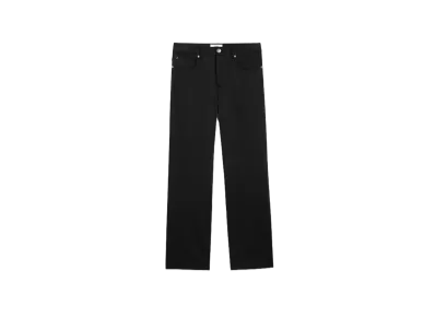 AMI PARIS Compact Cotton Satin Straight Fit Pants "Black"
