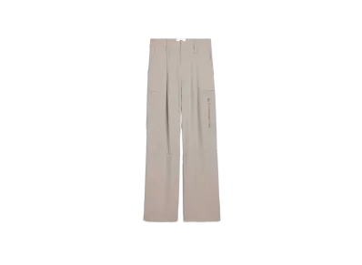 AMI PARIS Viscose Blend Crepe Cargo Pants "Light Beige"