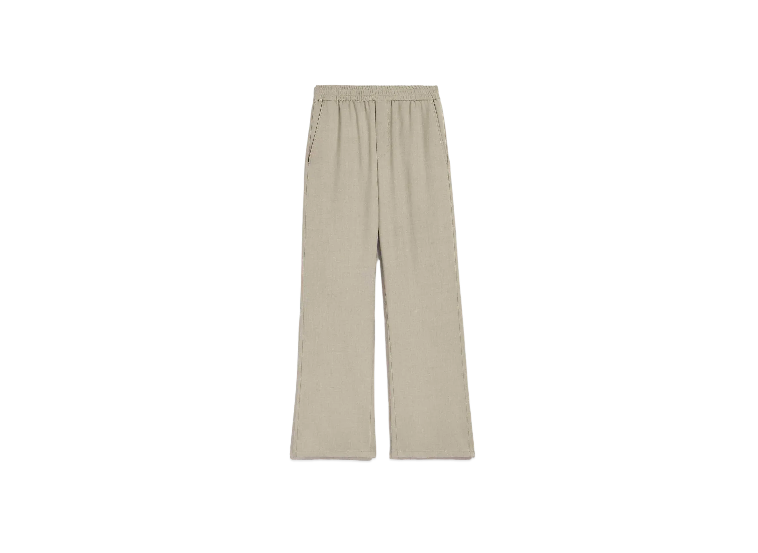 AMI PARIS Wool Blend Twil Wide Elastic Waist Pants "Light Tope"