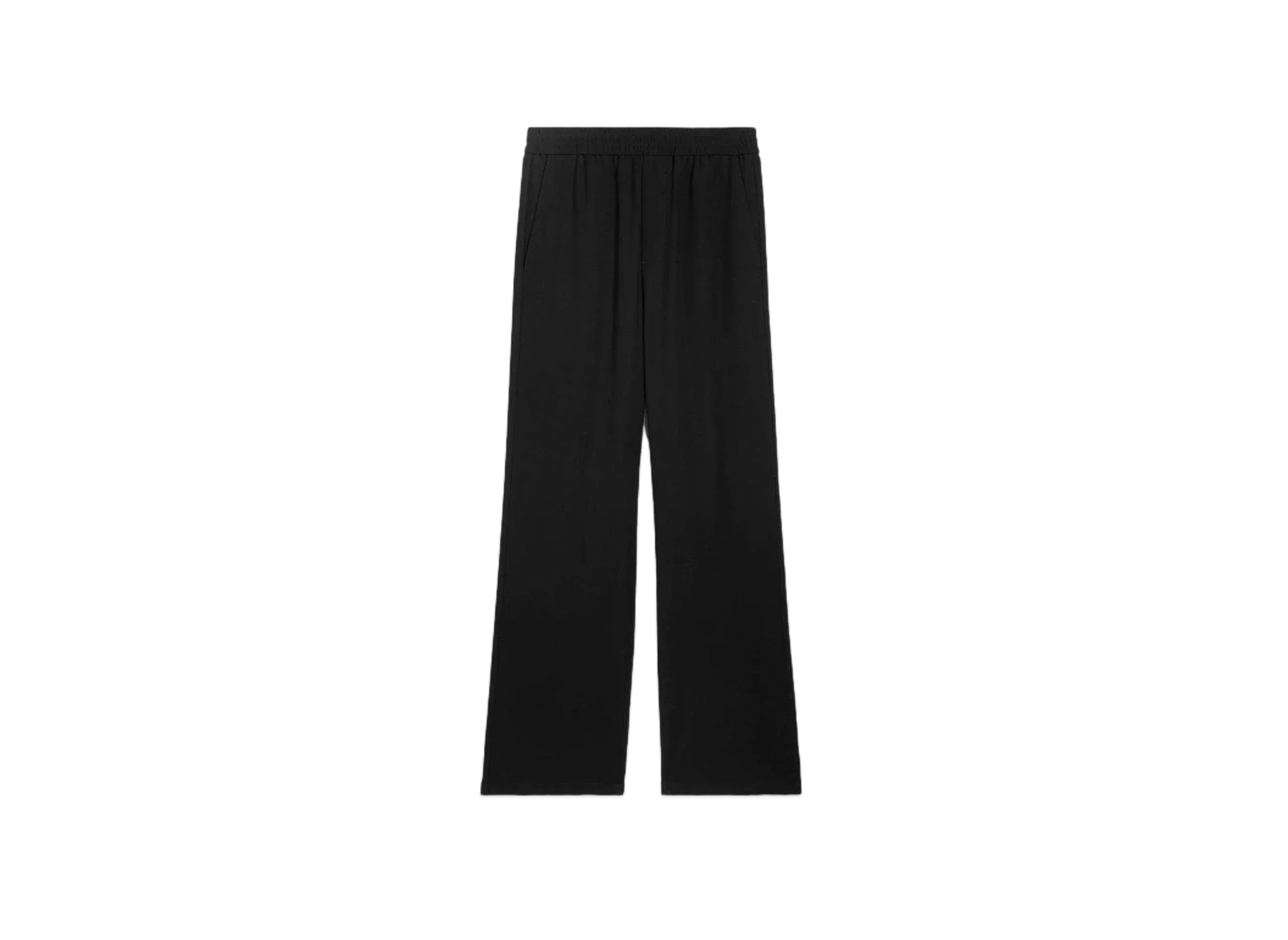 AMI PARIS Wool Blend Twil Wide Elastic Waist Pants "Black"