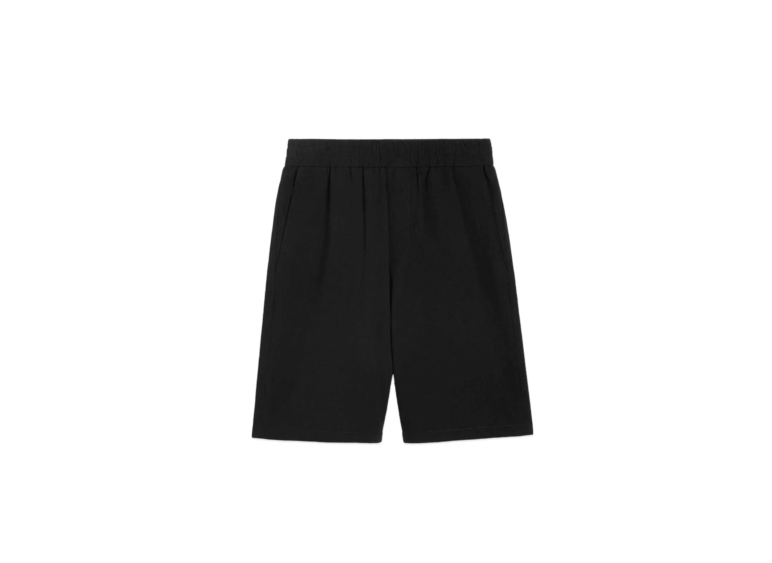 AMI PARIS Cotton Crepe Bermuda Shorts "Black"