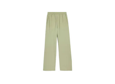 AMI PARIS Cotton Crepe Wide Elastic Waist Pants "Sage"