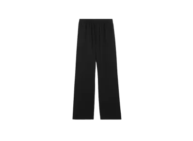 AMI PARIS Cotton Crepe Wide Elastic Waist Pants "Black"