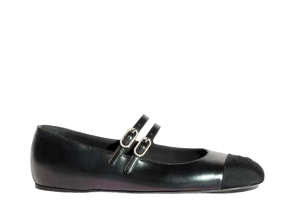 CHANEL Mary Janes Lambskin & Grosgrain "Black"