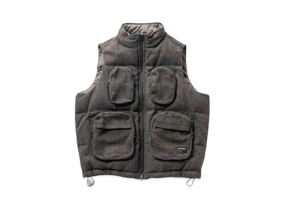 TIGHTBOOTH Tweed Down Vest "Olive"