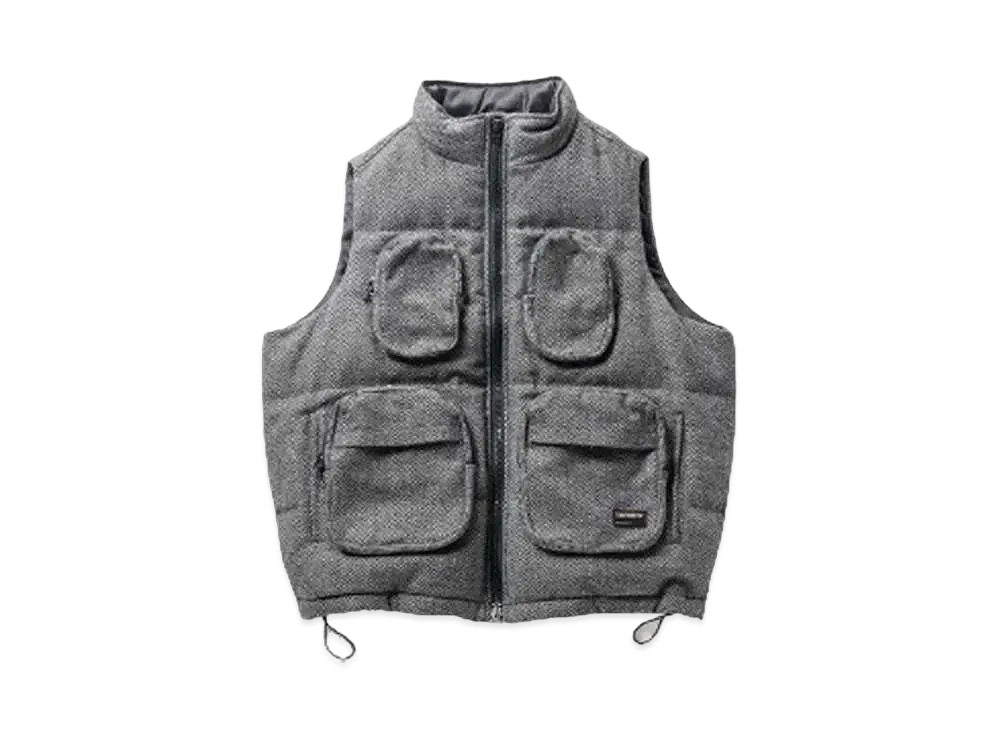 TIGHTBOOTH Tweed Down Vest "Gray"