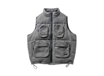 TIGHTBOOTH Tweed Down Vest "Gray"