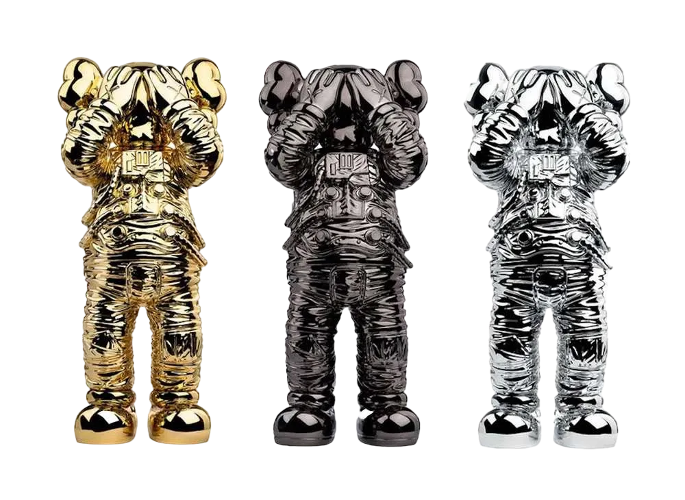 KAWS Holiday Space Figure Gold/Black/Silver Set