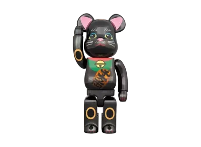 MEDICOM TOY "BEARBRICK" Lucky Cat Black Plating luminescence 400%