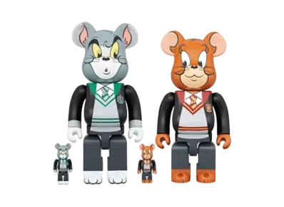 MEDICOM TOY "BEARBRICK" -Warner Bros.100th ANNIVERSARY- TOM AND JERRY in Hogwarts House Robes 100% & 400%