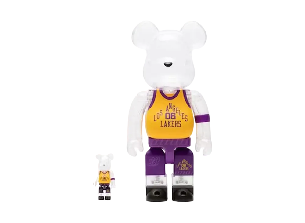 MEDICOM TOY "BEARBRICK" -Los Angeles Lakers- x Bodega x NBA Worldwide Respect Los Angeles Lakers 100% & 400%