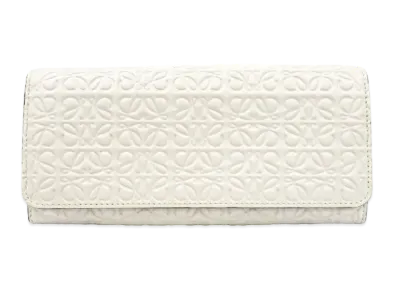 LOEWE Anagram Leather Long Wallet "White"