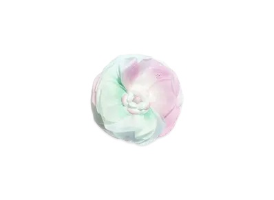 CHANEL Camellia Silk Pongee "Blue/Green/Lilac"