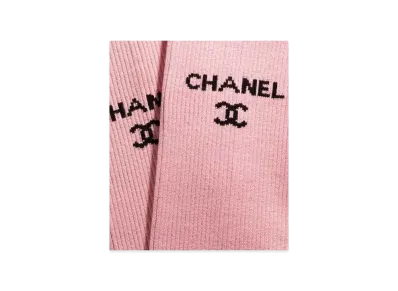 CHANEL Gaiters Mixed Fibers "Pink/Black"