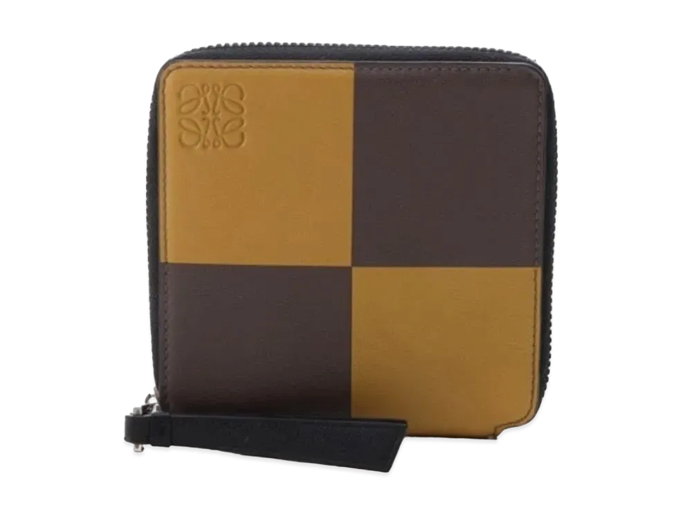 LOEWE Anagram Squeezip Wallet "Brown/Yellow"