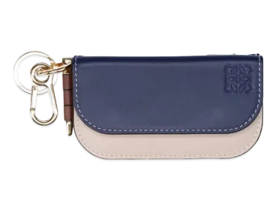 LOEWE Gate Leather Mini Wallet "Navy/Beige"