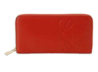 LOEWE Anagram Round Leather Wallet "Red"